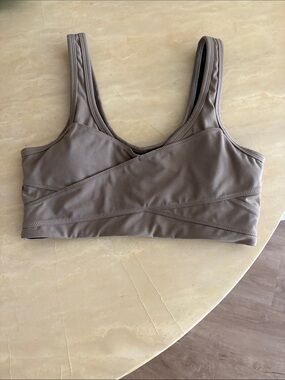 Varley taupe sports bra